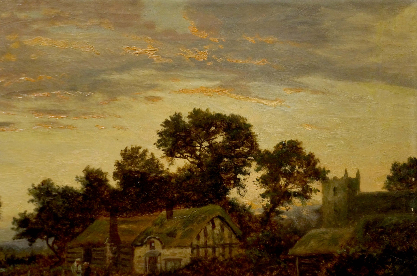 Oil painting Evening In the village B. Sherrin