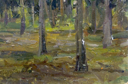 Oil painting Twilight in the old forest Petr Chernyshevsky