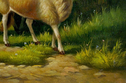 Oil painting Goats portrait