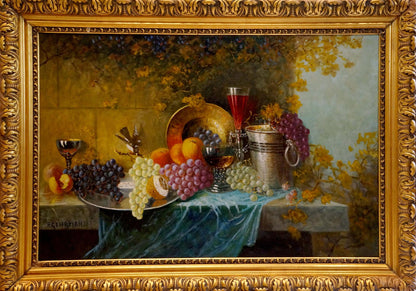 Oil painting Still life with grapes