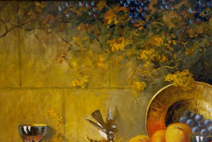 Oil painting Still life with grapes