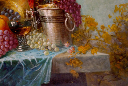 Oil painting Still life with grapes