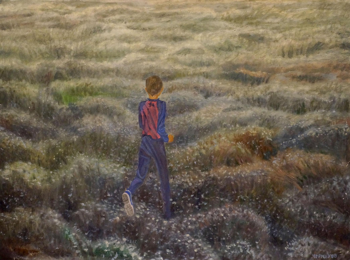 Oil painting Boy in the field Chernikov Nikolay Vladimirovich