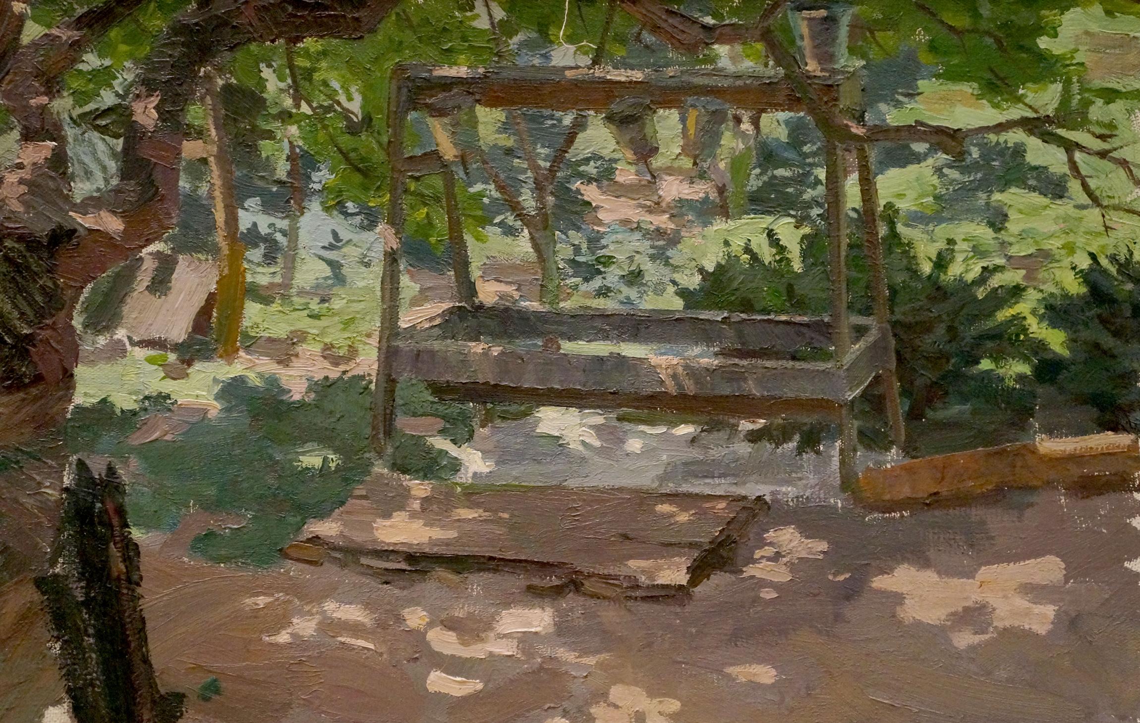 Oil painting In the courtyard Chernikov Nikolay Vladimirovich