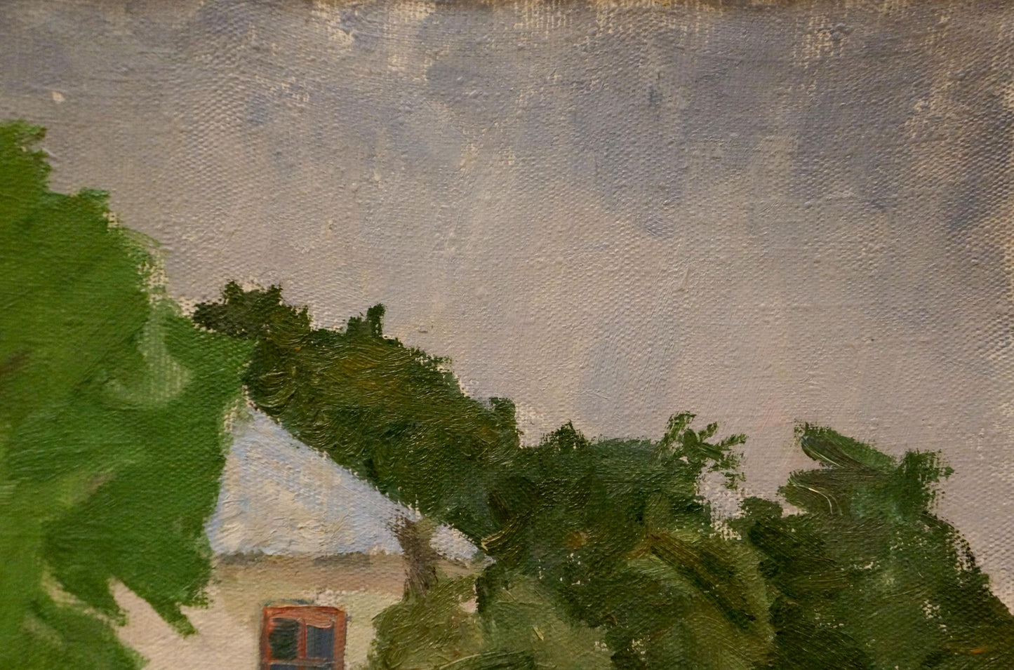 Oil painting cloudless sky above the house Mykola Volodymyrovych Chernikov