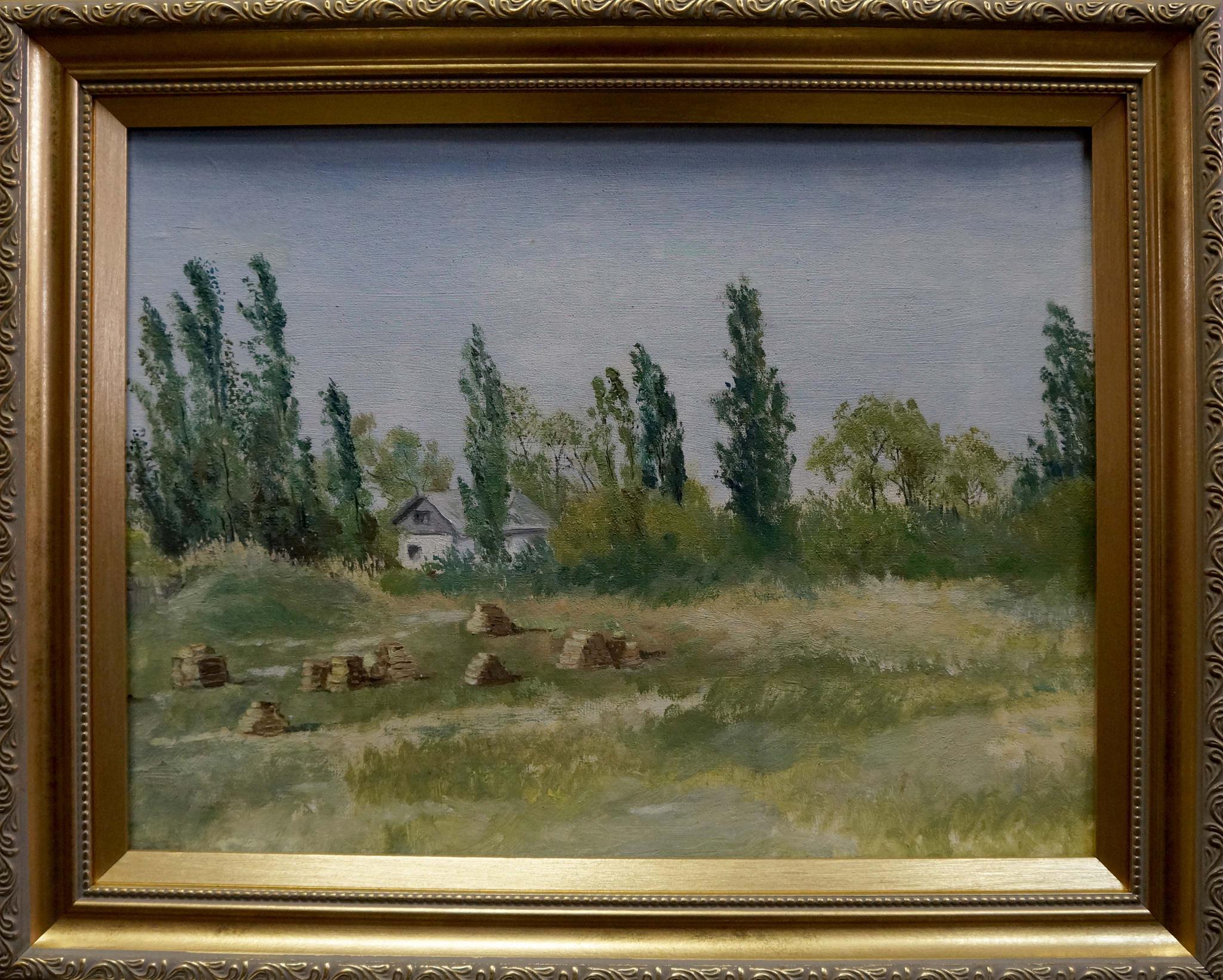 Oil painting At the house on the outskirts