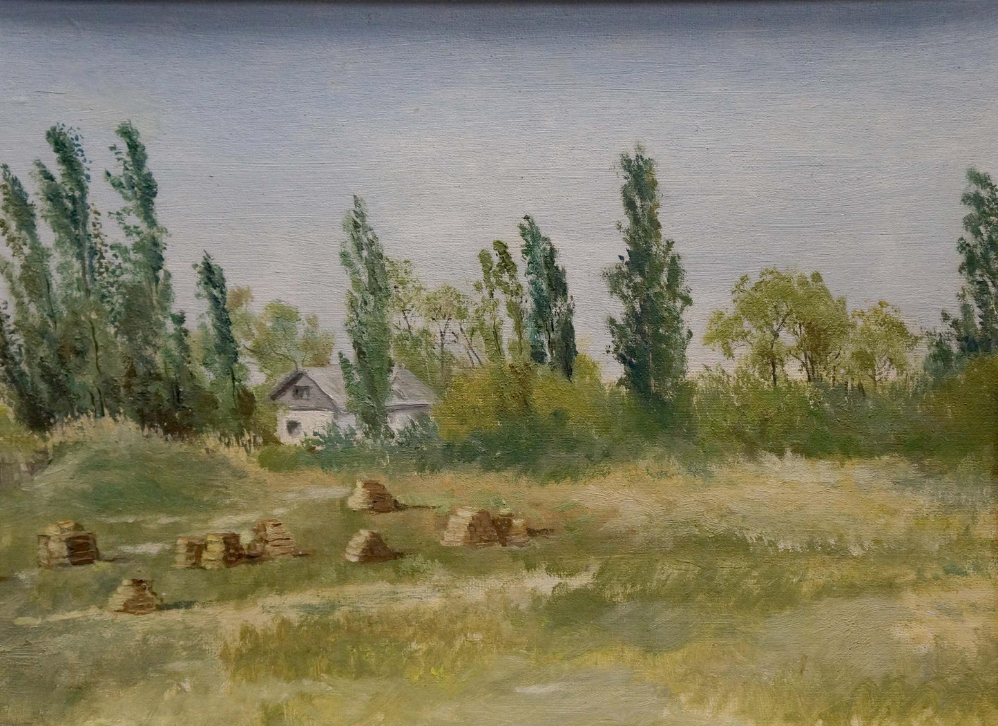 Oil painting At the house on the outskirts