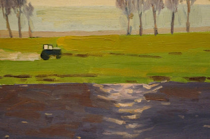 Oil painting Tractor in the fields Nikolay Chernikov