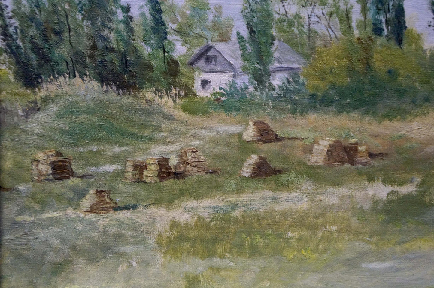 Oil painting At the house on the outskirts