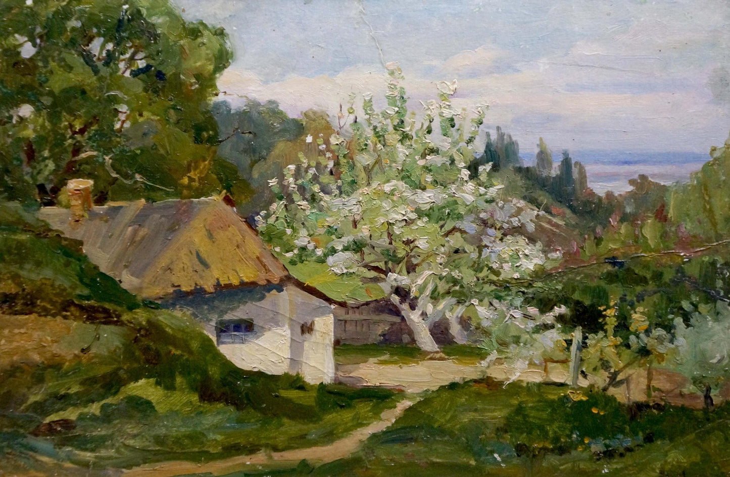 Oil painting In the village