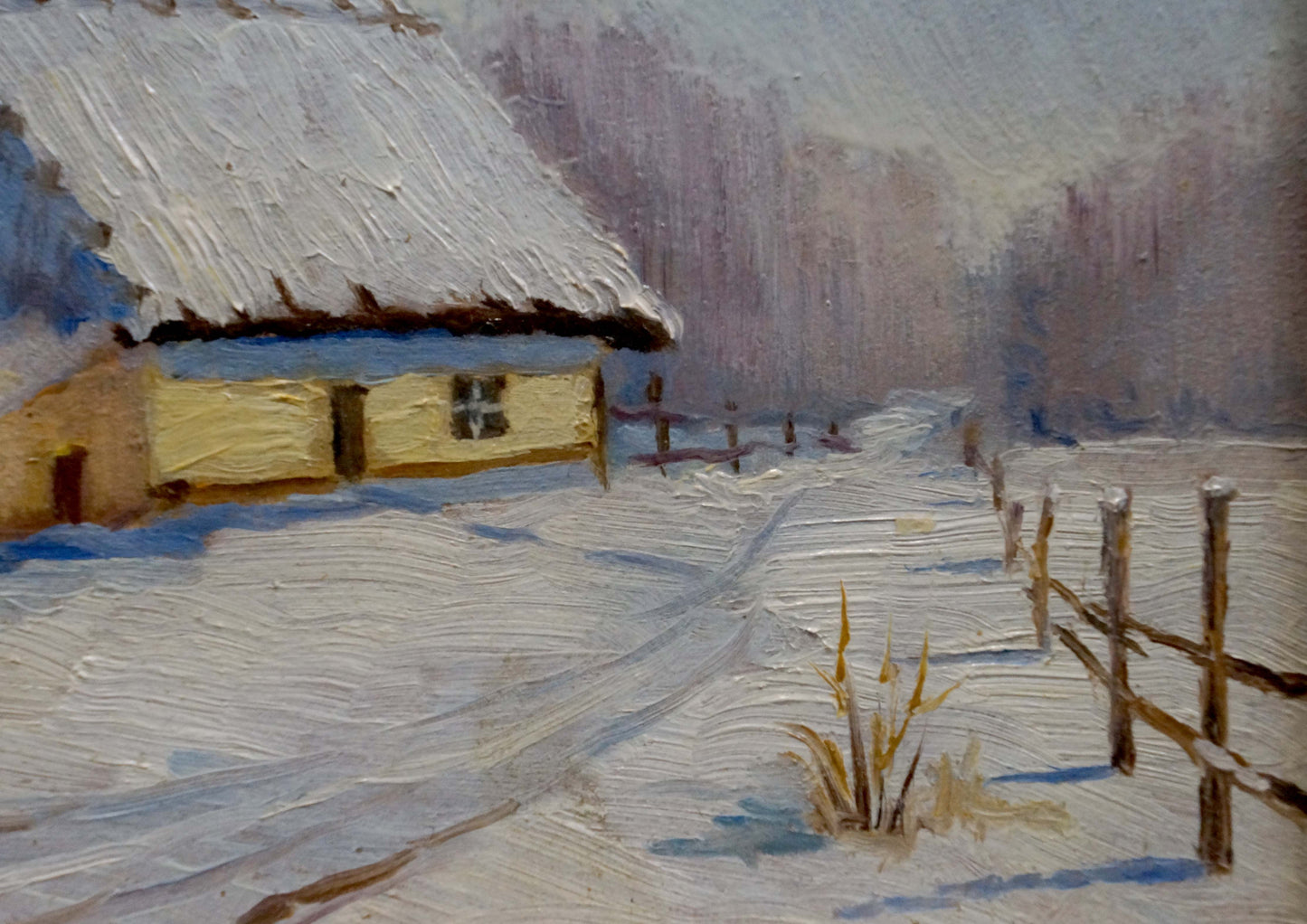 Snow Covered House oil artwork