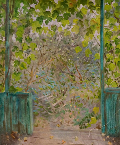 Oil painting Overlooking the courtyard Chernikov Nikolay Vladimirovich