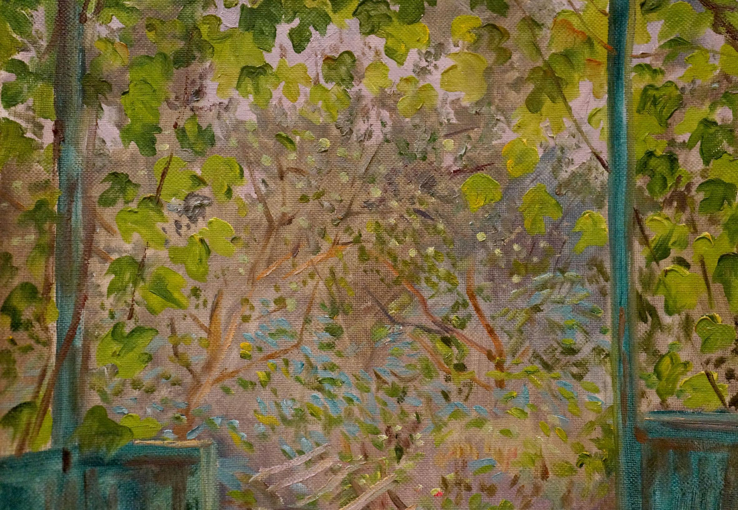 Oil painting Overlooking the courtyard Chernikov Nikolay Vladimirovich