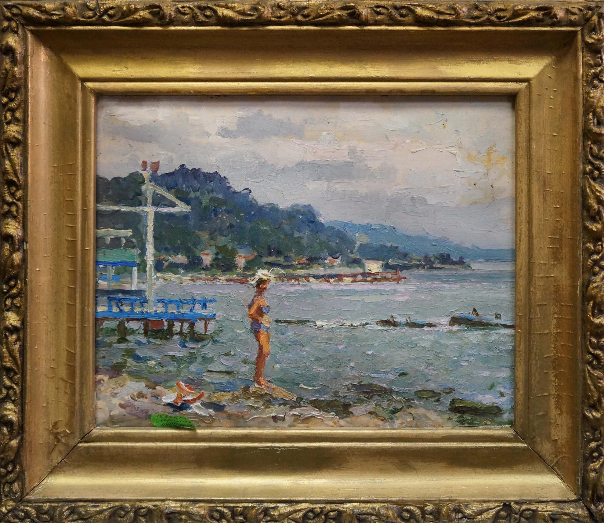Oil painting Girl by the sea Korostelev Vladimir Alexandrovich