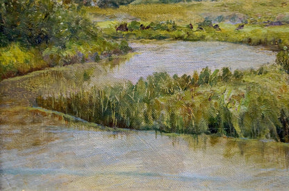 Oil painting Summer landscape
