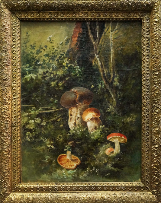 Oil painting Mushroom glade