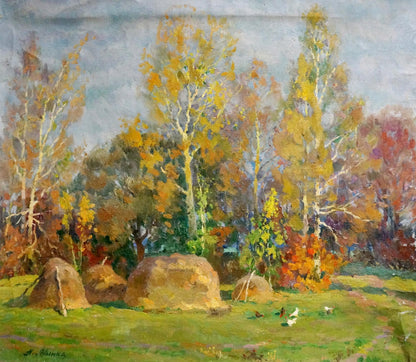 Oil painting Last autumn harvest Alexander Mynka