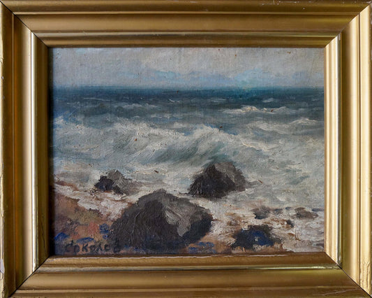 Oil painting Seascape with rocky shore Vasily Sokolov