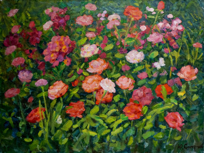 Oil painting Rose fields Smirnov Yuri Alexandrovich