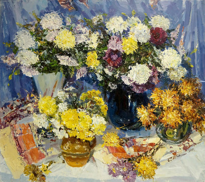 Oil painting Still life of summer flowers Sergey Shapovalov