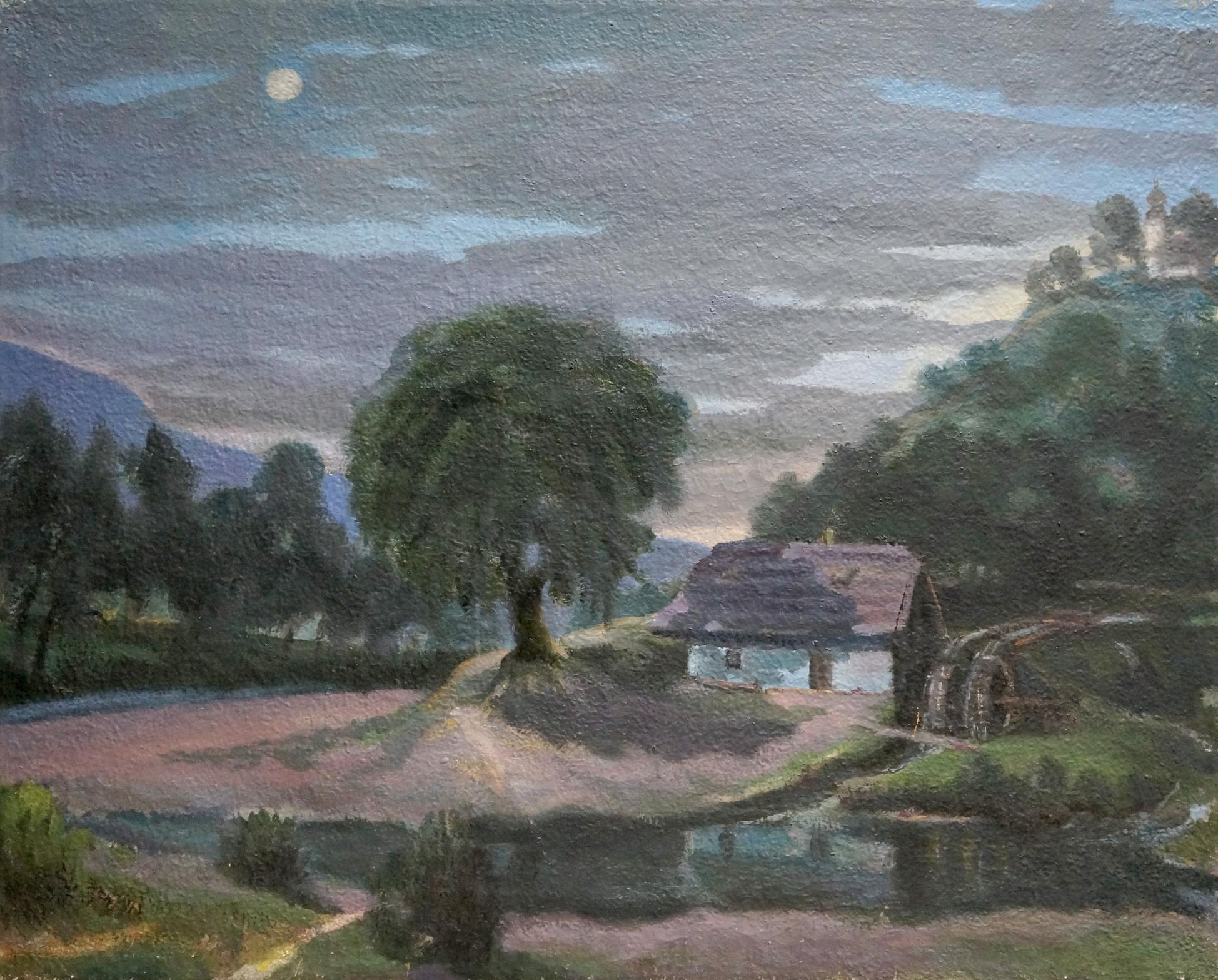 Oil painting Night time