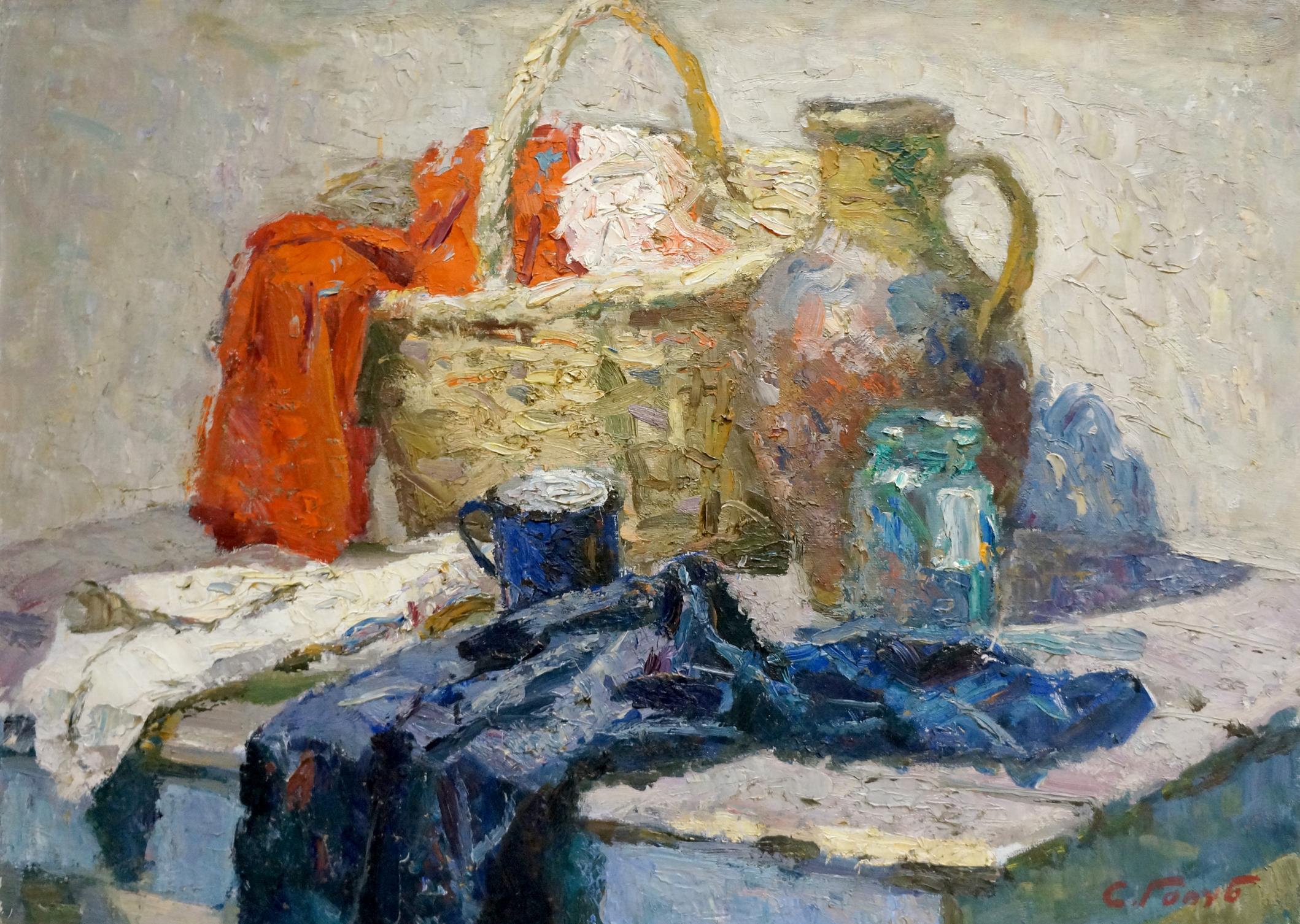 Oil painting Clothes in basket Golub Stepan Filippovich