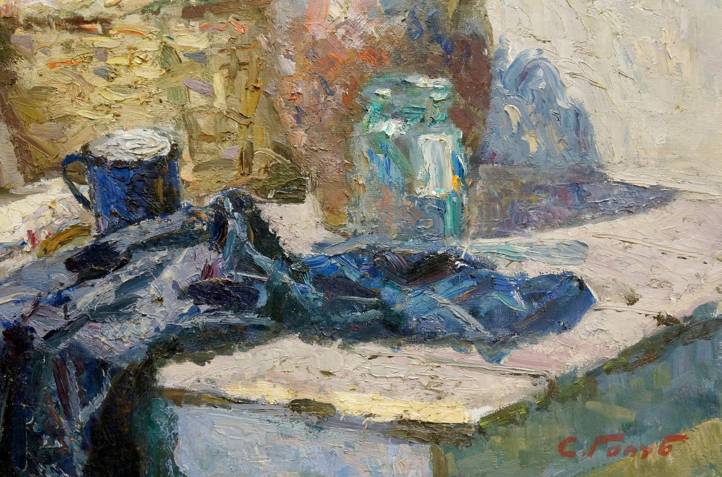 Oil painting Clothes in basket Golub Stepan Filippovich