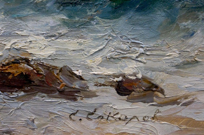 Oil painting Sea waves Sokolov Evgeny Mikhailovich