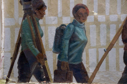 Oil painting At the construction site Titarenko Maria Anatolyevna