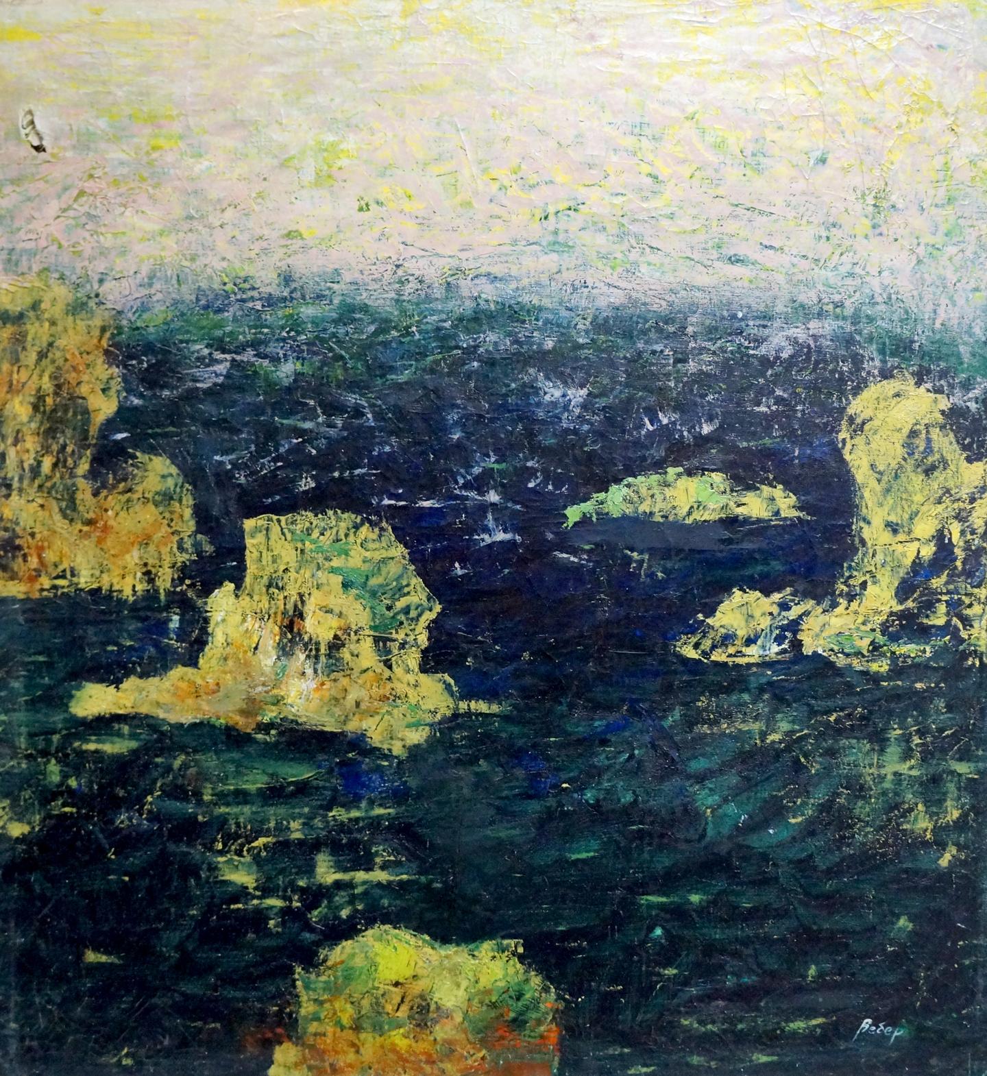 Oil painting Cliffs in the sea Veber