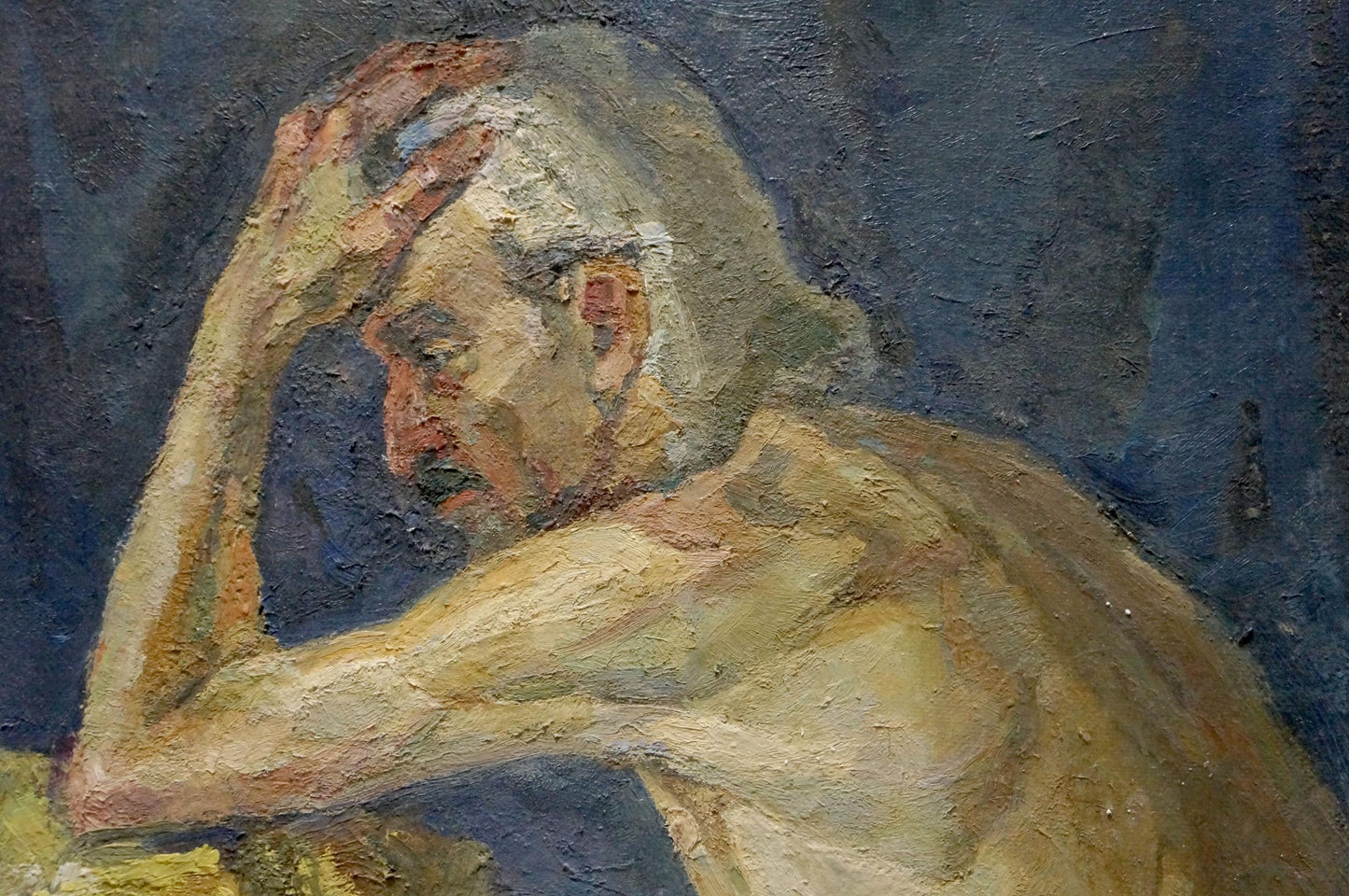 Oil painting Pensive portrait of a grandfather Maria Titarenko