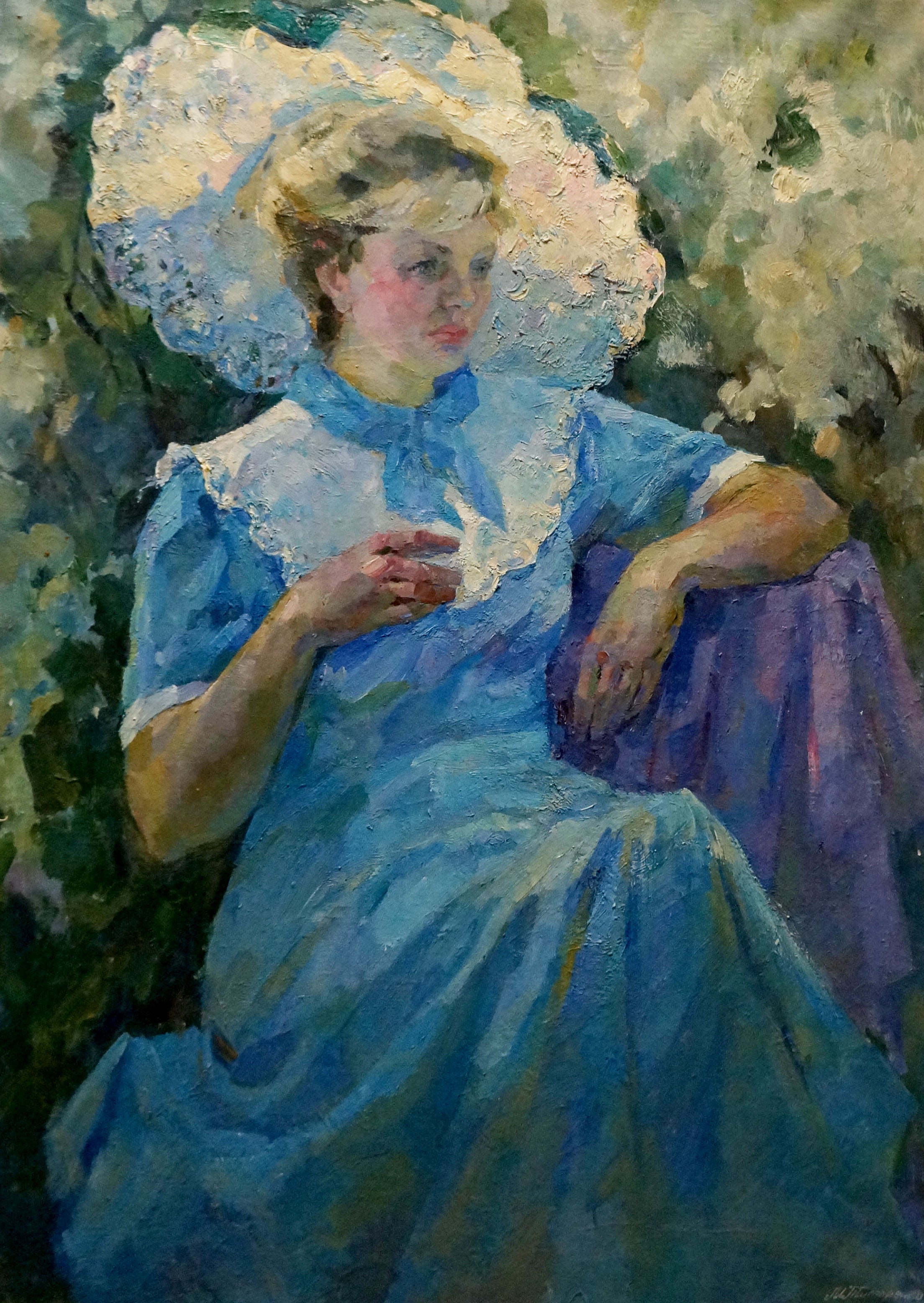 Oil painting Girl in the garden Titarenko Maria Anatolyevna