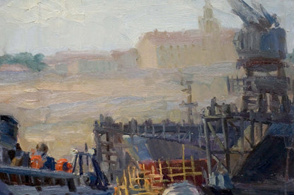 Oil painting Departure Kolomoitsev Petr Mikhailovich