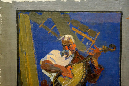 Oil painting Portrait of a musician