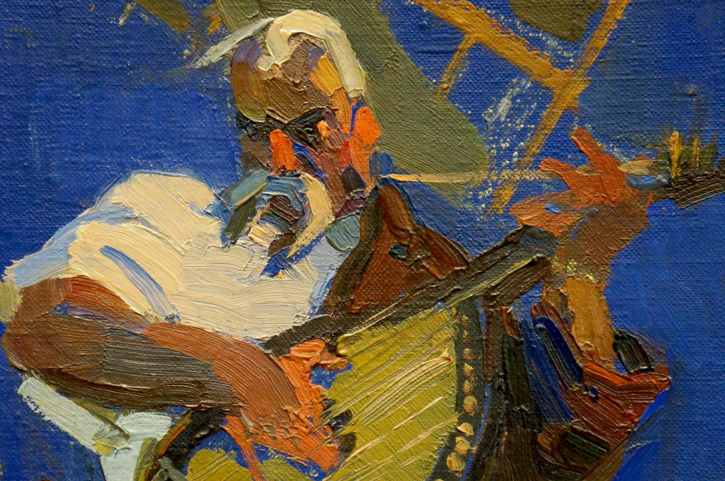 Oil painting Portrait of a musician