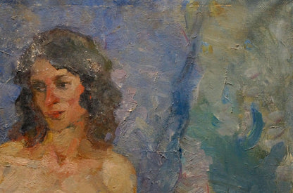 Oil painting Portrait of a naked girl on the bed Maria Titarenko