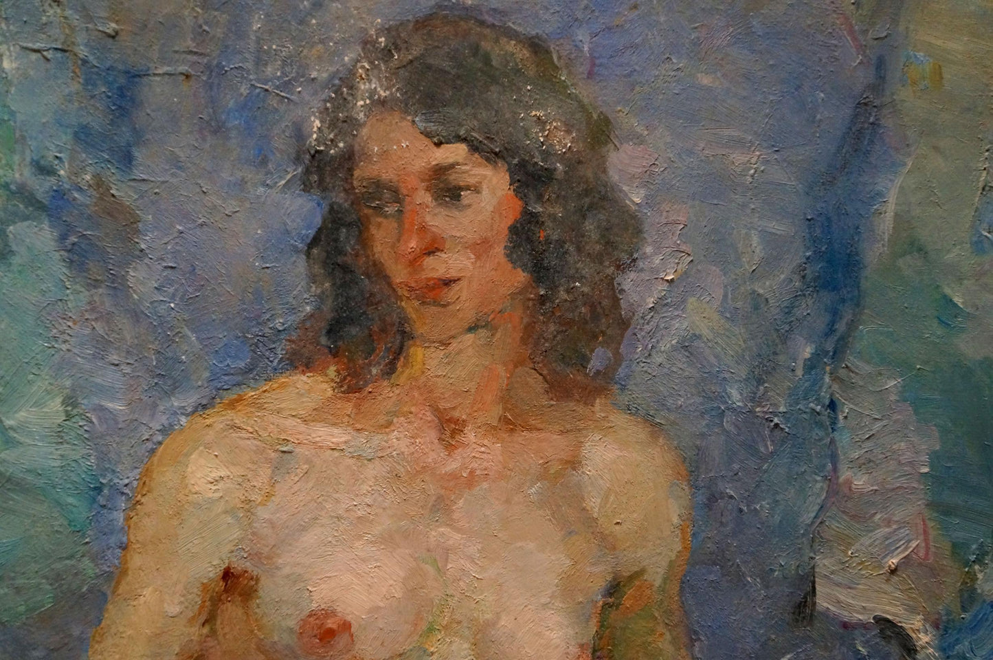Oil painting Portrait of a naked girl on the bed Maria Titarenko