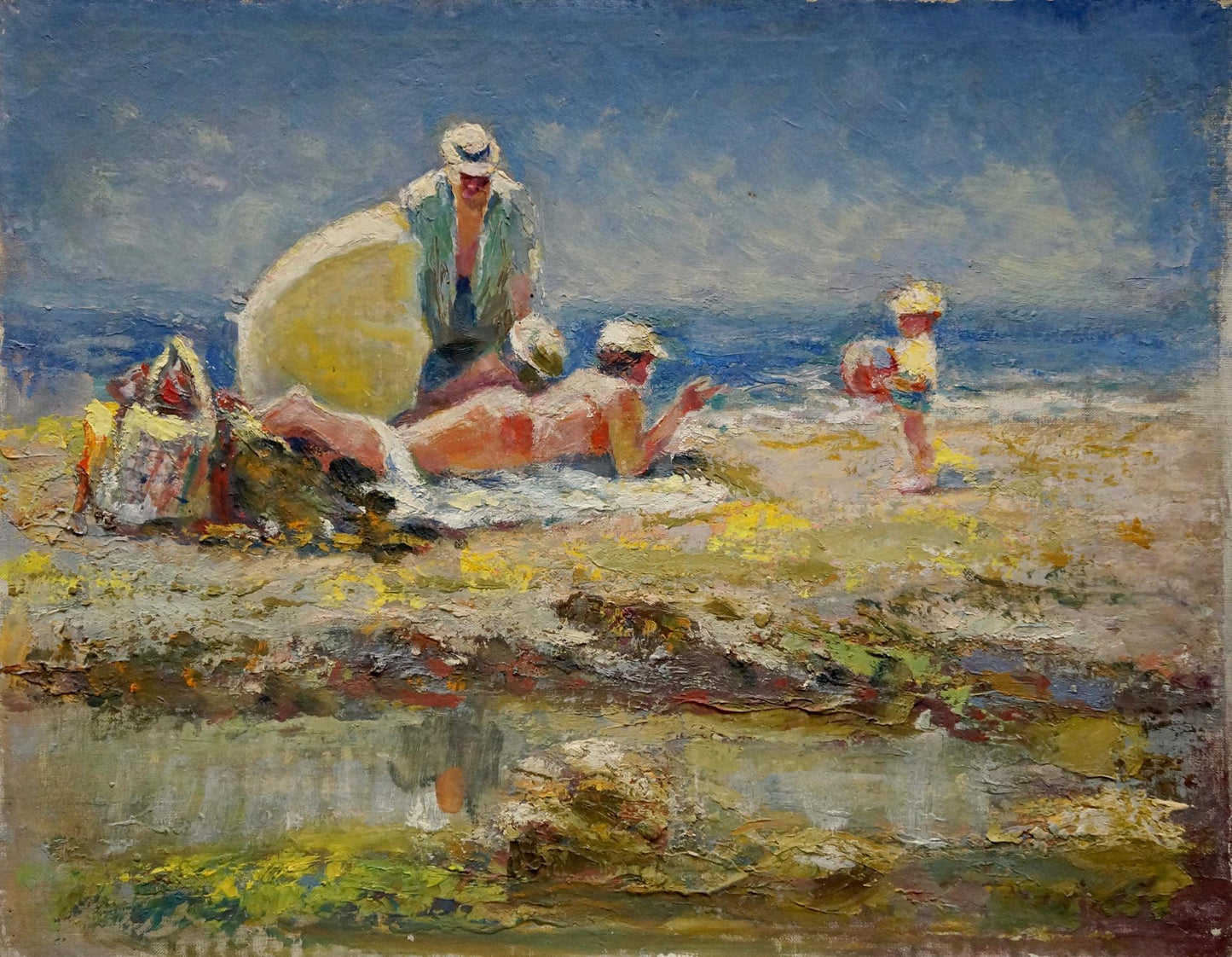 Oil painting On the beach Logvin Ivan Dmitrievich