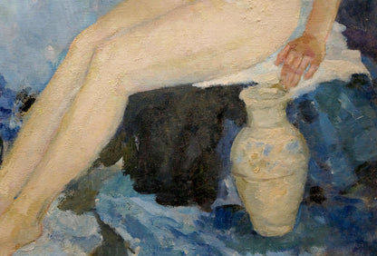 Oil painting Portrait of a naked girl Titarenko Daria Anatolyevna