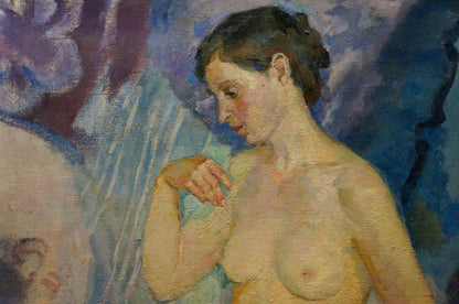 Oil painting Portrait of a naked girl Titarenko Daria Anatolyevna