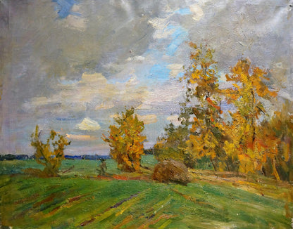 Oil painting Cloudy autumn day V. Gavrilov