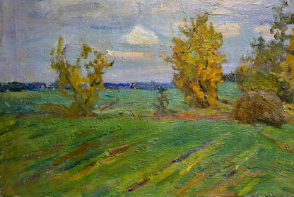 Oil painting Cloudy autumn day V. Gavrilov
