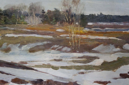 Oil painting Winter landscape Chernyshevsky Petr Akimovich