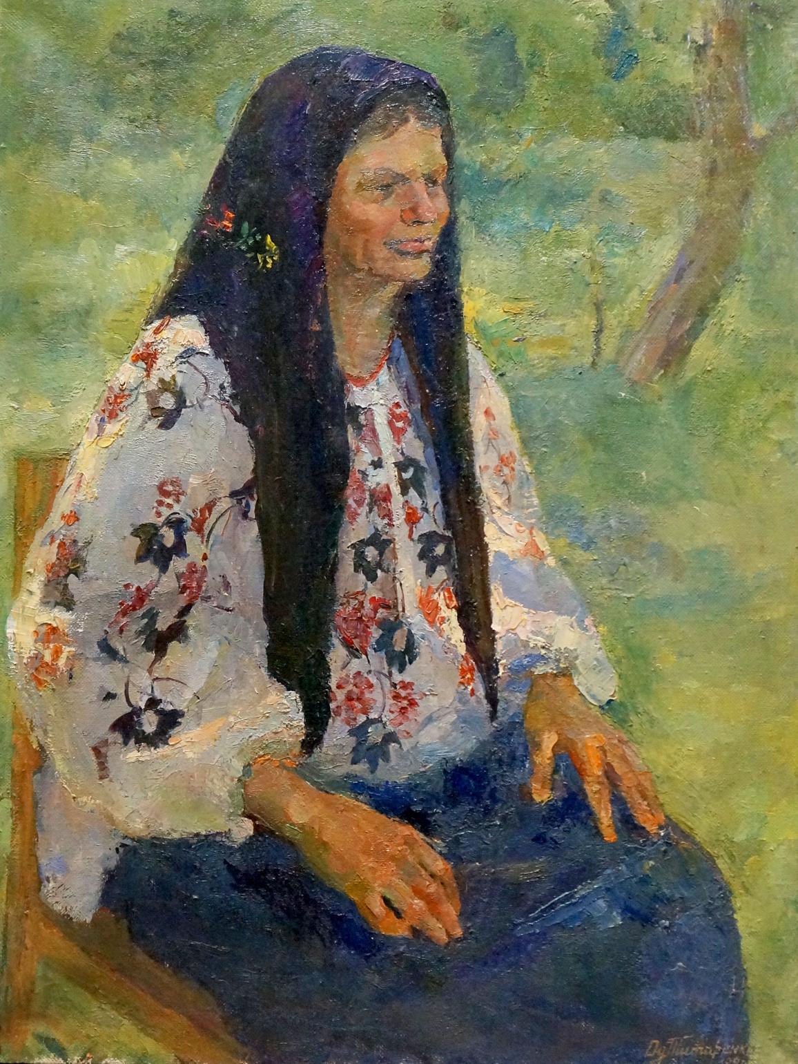 Oil painting Portrait of grandmother Tytarenko Odarka Anatoliivna