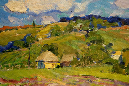 Oil painting Quiet village life Anatoly Fomin
