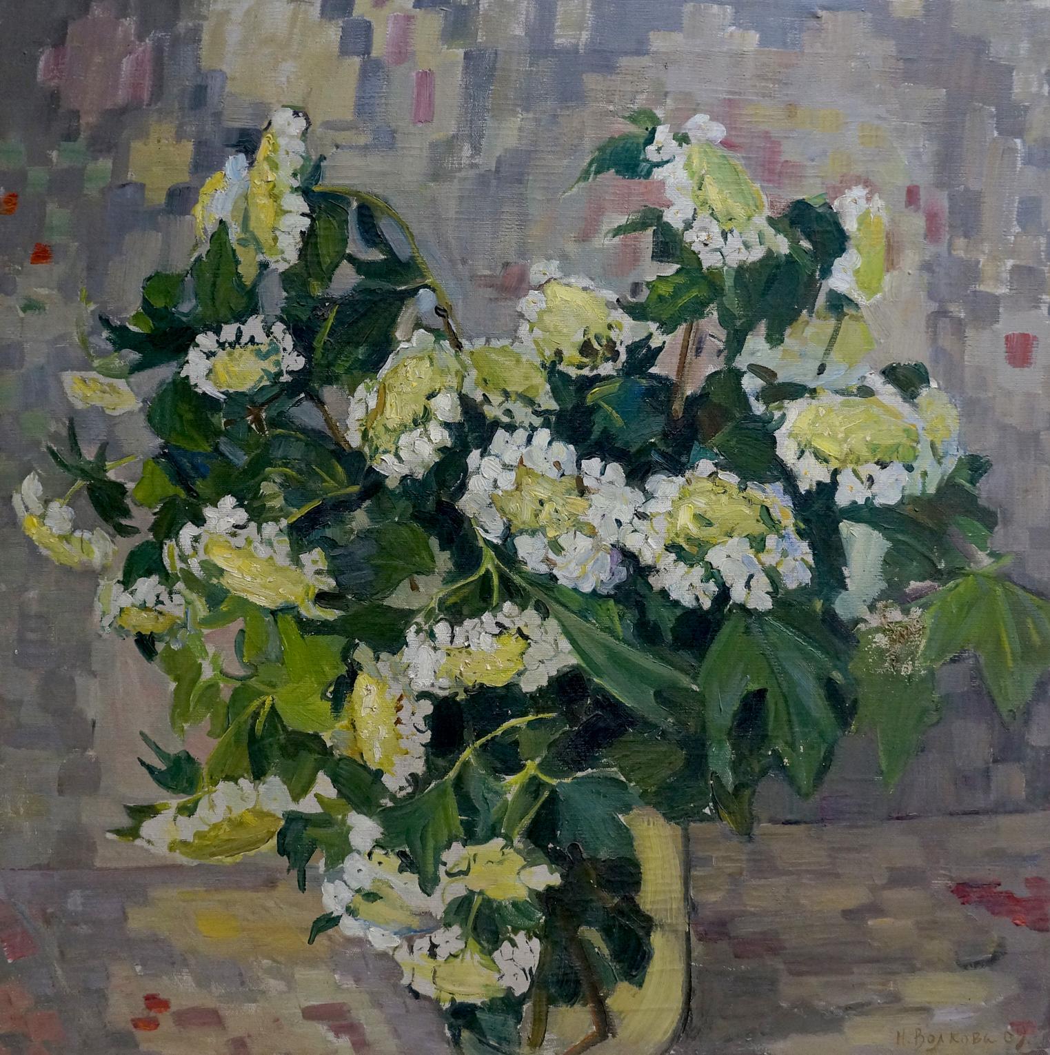 Oil painting Viburnum is blooming Volkova Nina Pavlovna