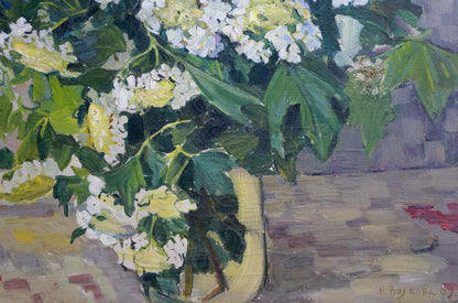 Oil painting Viburnum is blooming Volkova Nina Pavlovna