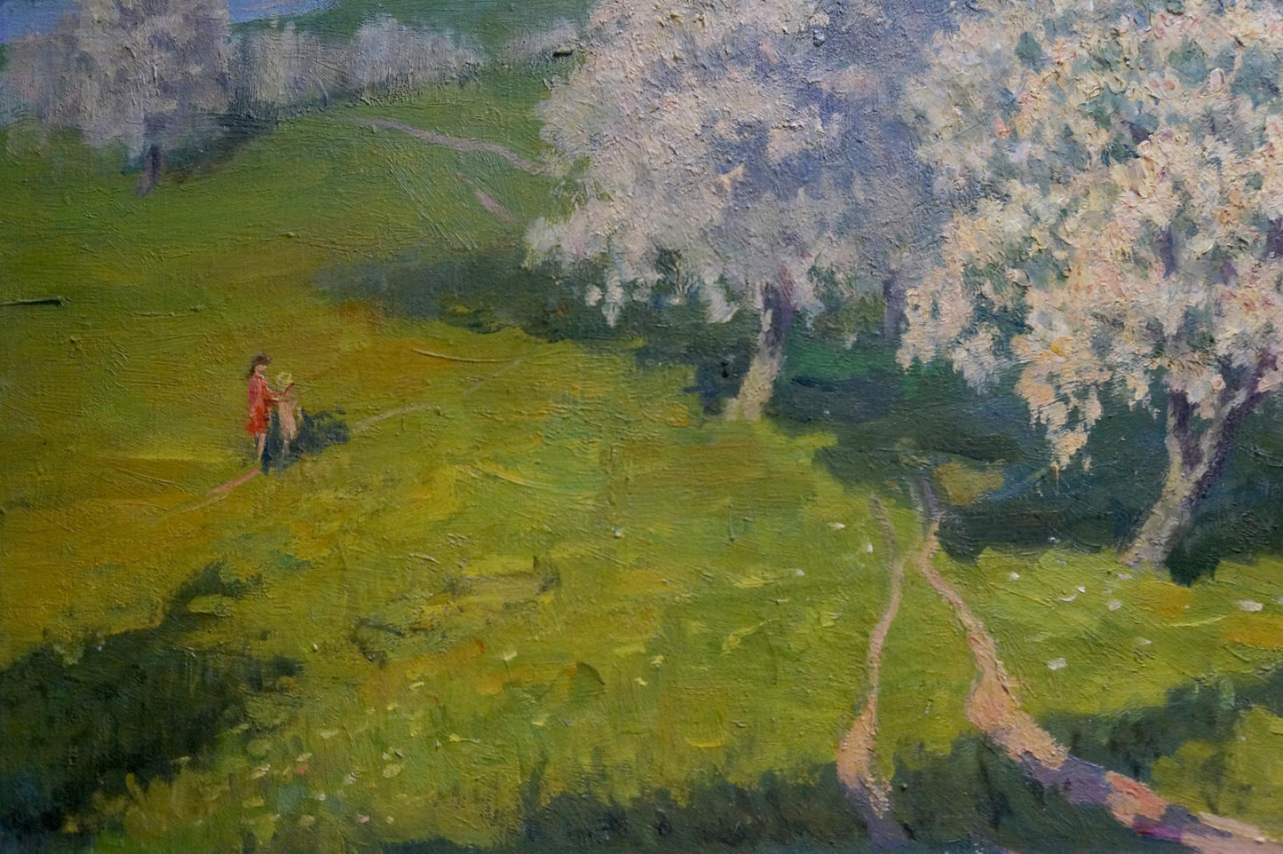 Oil painting Trees are blooming