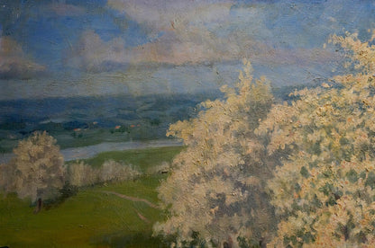 Oil painting Trees are blooming