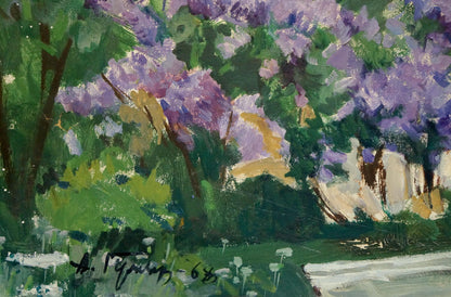 Oil painting Among the lilacs Gulyayev A. G.